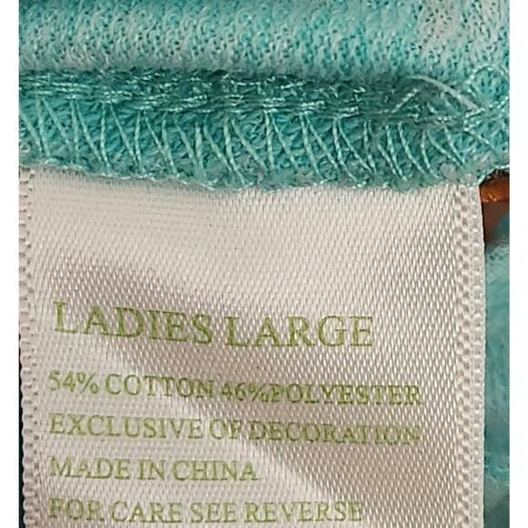 Green Tea Teal Burnout Long Sleeve Hi Low Top Large Lightweight Soft Comfy - Picture 6 of 6